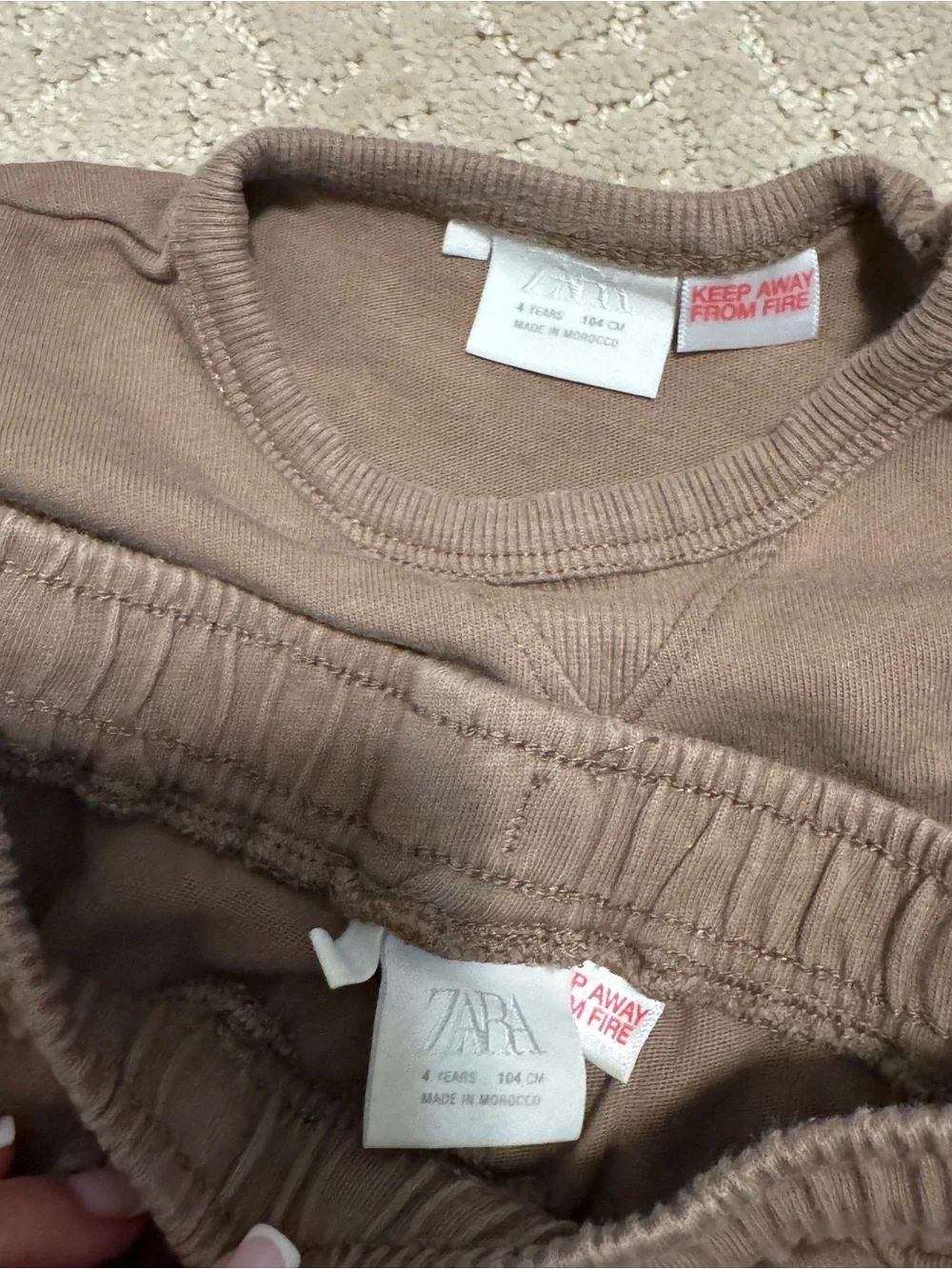 Zara Toddler Brown Matching Shirt & Shorts Set 3T